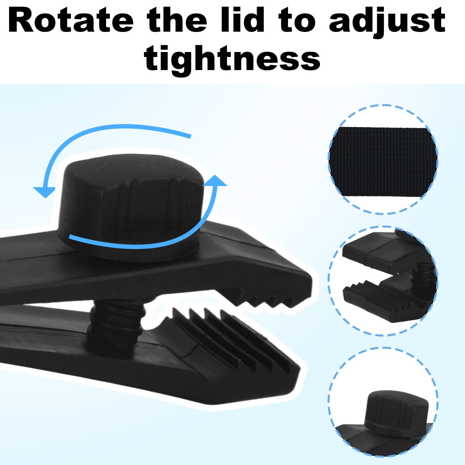 Tinoaly 24 Piezas Kit para Enrollar Cubiertas Solares Piscina, Correas para Manta Solar de Piscina Enterrada 8 Correas con Gancho Clips y 8 Cierres de Contacto
