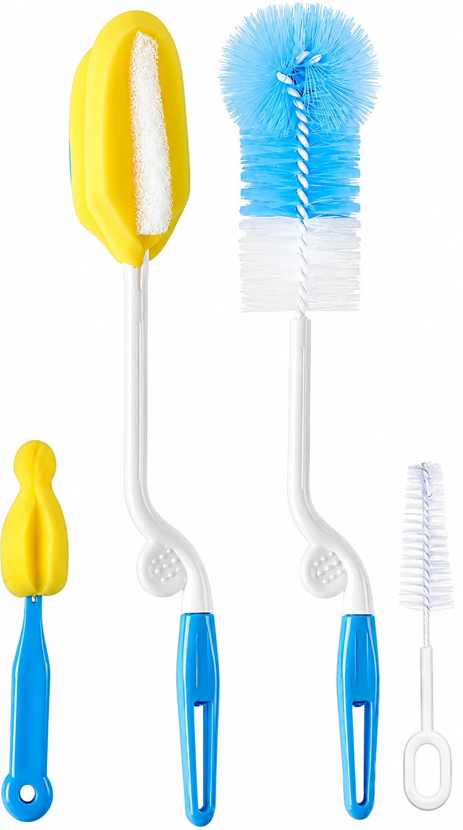 Baby Milk Bottle Nipple Straw Brush Sponge Nylon Cleaning Brush Cleaner Bottle Tong Set (Color May Vary) (4 Pcs)-image-22