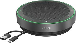 Jabra Speak2 75 Wireless Bluetooth Speakerphone with 4 Noise-cancelling Mics, Full-range 65mm Speaker and Super-wideband Audio - Certified for Zoom and Google Meet - Dark Grey