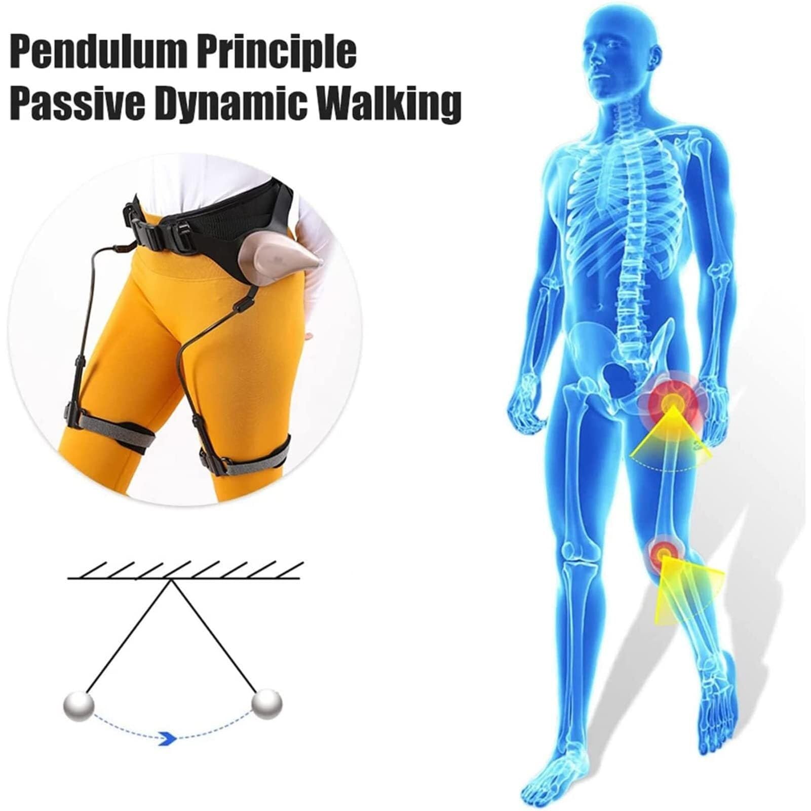 Ausilio per la deambulazione con esoscheletro regolabile - Dispositivo di supporto per la riabilitazione delle gambe bioniche, deambulatore elettrico a 3 livelli di forza per l'assistenza alla mobilit