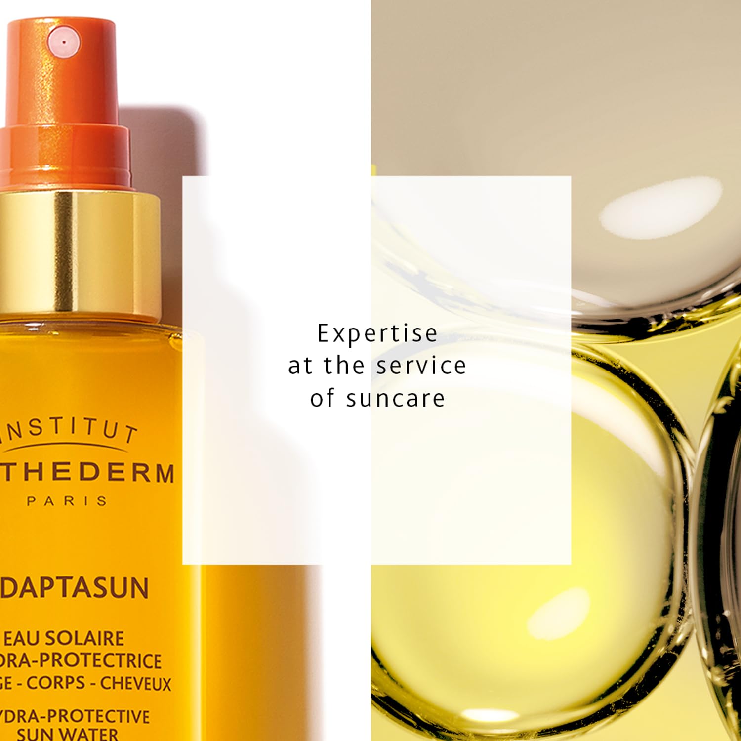 INSTITUT ESTHEDERM Eau solaire hydra-protectrice - Protection UVA/UVB contre les coups de soleil et le photovieillissement - Accélère le bronzage - Flacon Pompe 150 ml