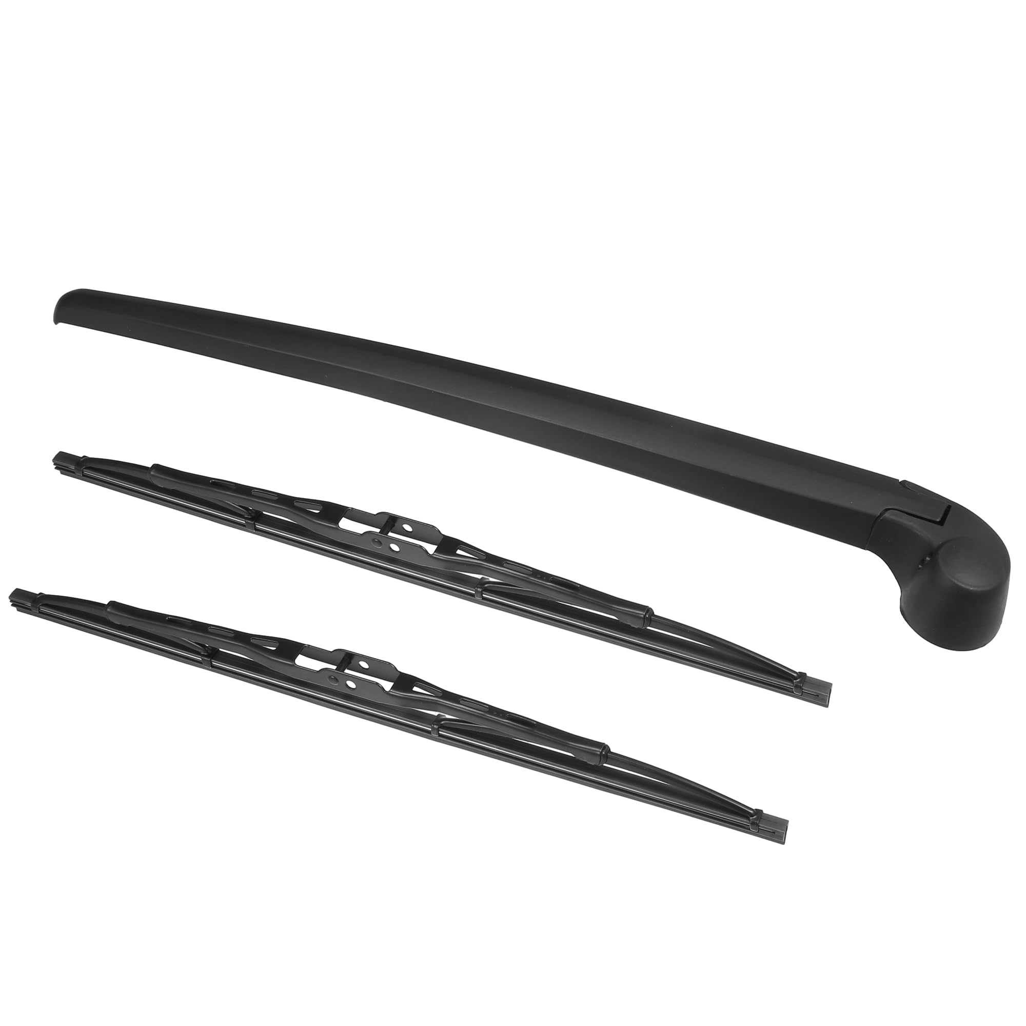 QUARKZMAN Limpiaparabrisas Trasero Y Brazo Para Audi Q7 07-15 Paquete De 3 | Goma, Plástico, Negro, 14 Pulgadas, 18 Pulgadas, Trasero, Fácil Instalación, Desempeño Estable