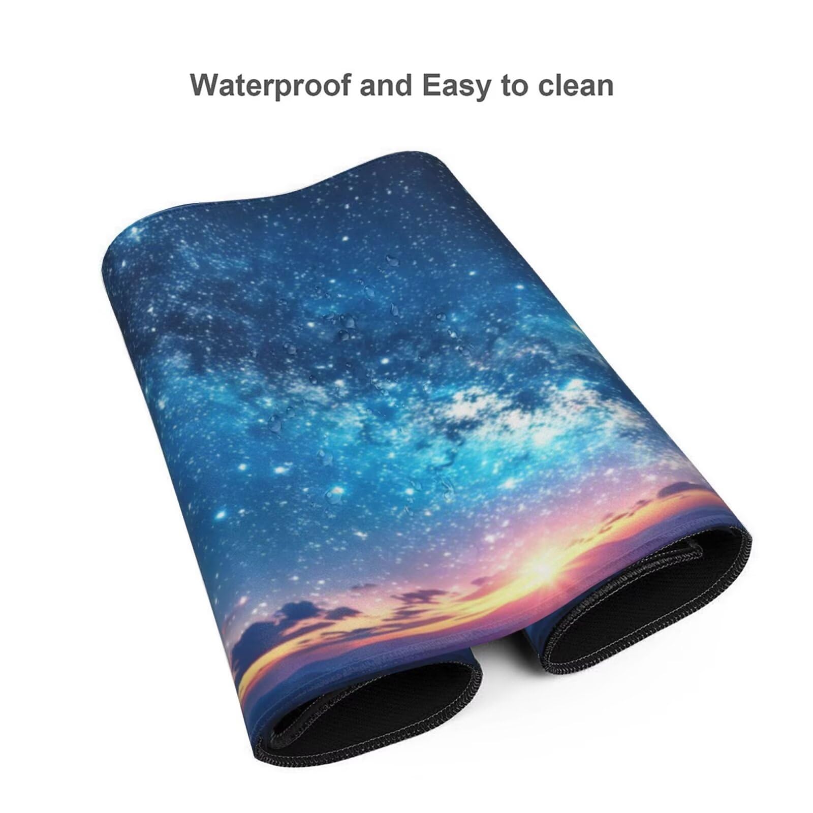 Dream Podkładka pod mysz do gier XXL 1200 x 600 mm, podkładka pod mysz dla graczy gwiaździste niebo podkładka XXL z wodoodporną i antypoślizgową gumą, zszyte krawędzie do biura, pod biurko akcesoria