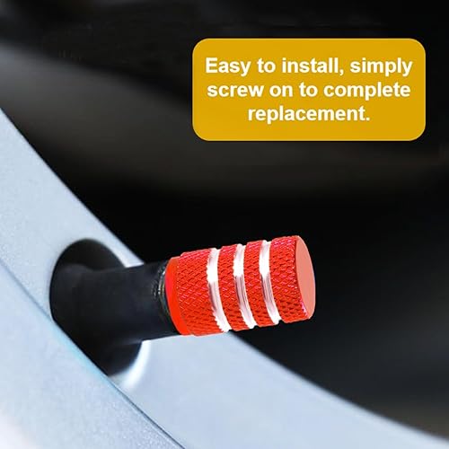 Miniatura 5 de 10 tapas de vástago de válvula de neumático, juego de tapas de válvula de neumático de aluminio anodizado, cubiertas de vástago resistentes a la