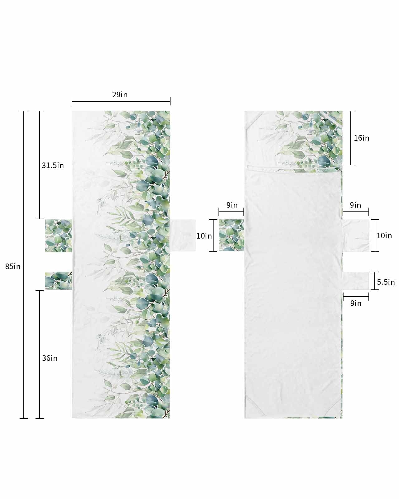 Weeping Teal Botanical Beach Lounge Chair Towel Cover, Soft Chaise Lounge Towel with Side Pockets Patio Pool Chairs Cover for Beach/Pool Sunbathing 29x85 Spring Eucalyptus Leaves