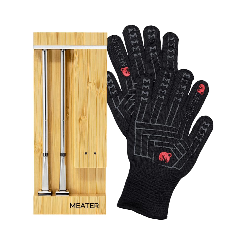 MEATER Pro Duo WiFi Thermometer Bundle w/BBQ Mitts, 2-Probe, 1000°F Heat