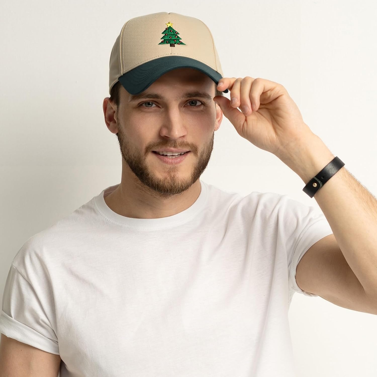 Christmas Hat- 3D Embroidered Adjustable Cotton Christmas Tree Baseball Caps for Men Women - Image 5