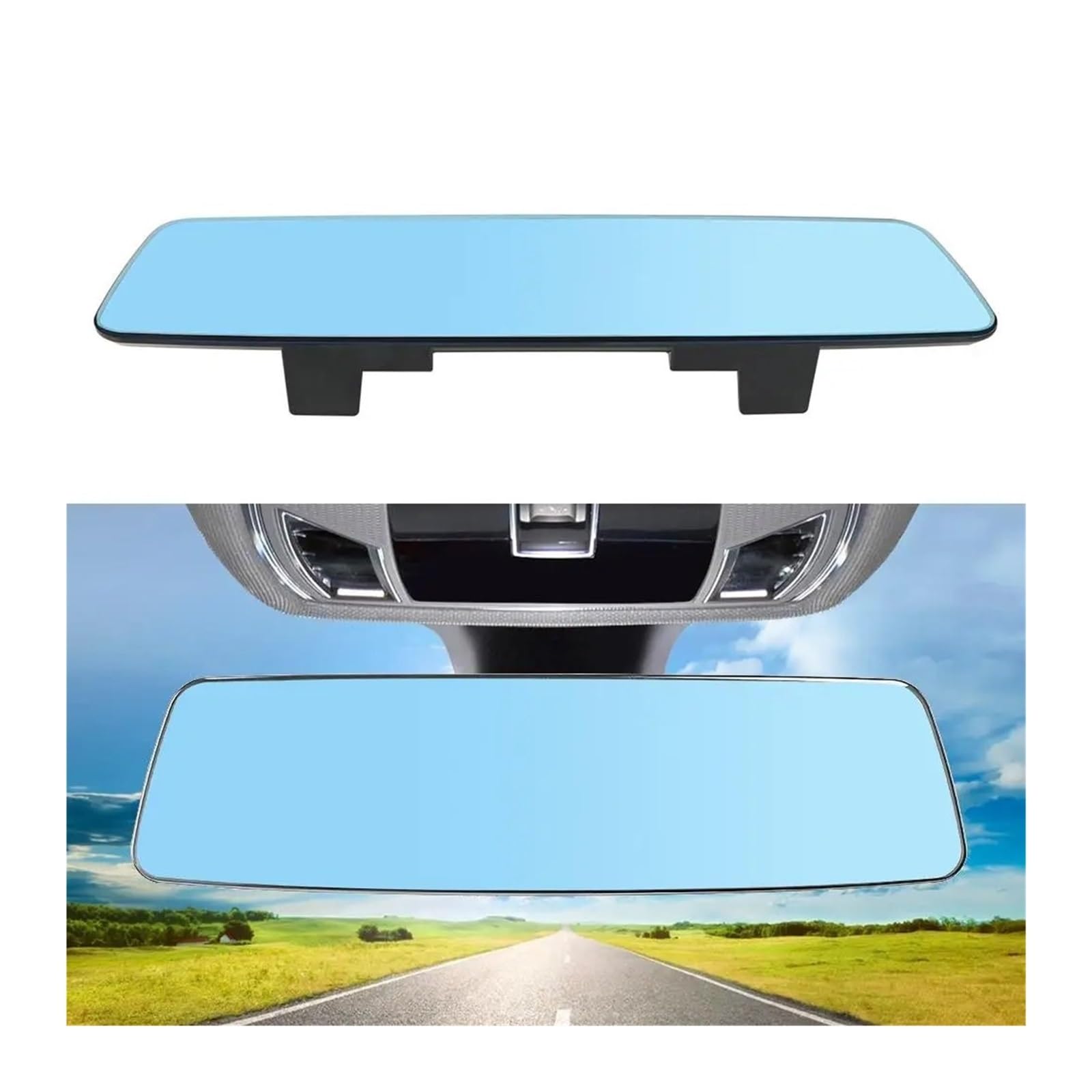 Retrovisore interno auto Specchietto Retrovisore Per Auto Senza Cornice Antiriflesso Grandangolare Vetro Microcurvo 2.5D A Schermo Intero Accessori Per