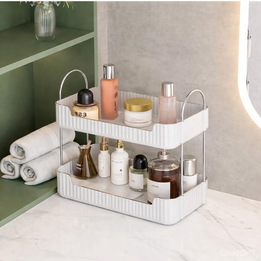 iSTAR Multipurpose Organizer Rack for Cosmetics, 3 Tier Storage Shelf for Makeup, Skincare & Bathroom Essentials, Countertop Organizer Stand for Vanity, Kitchen & Dressing Table (2)-image-20