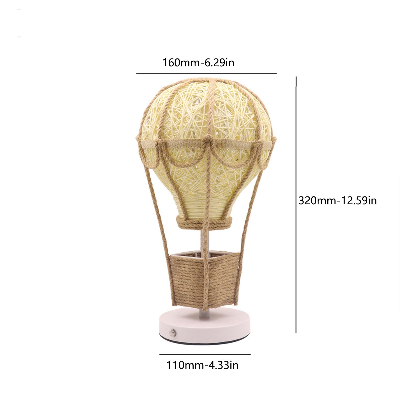 Lampa Kształcie Balonu Ogrzane Powietrze Ręcznie Robiona Imitacji Lnu Dekoracyjna Ciepła Lampa Pokoju Dziecięcego Sypialni Przenośna Lampka Nocna Kształcie Plecionego Kosza Wyjątkowa Serce Lampa Domu