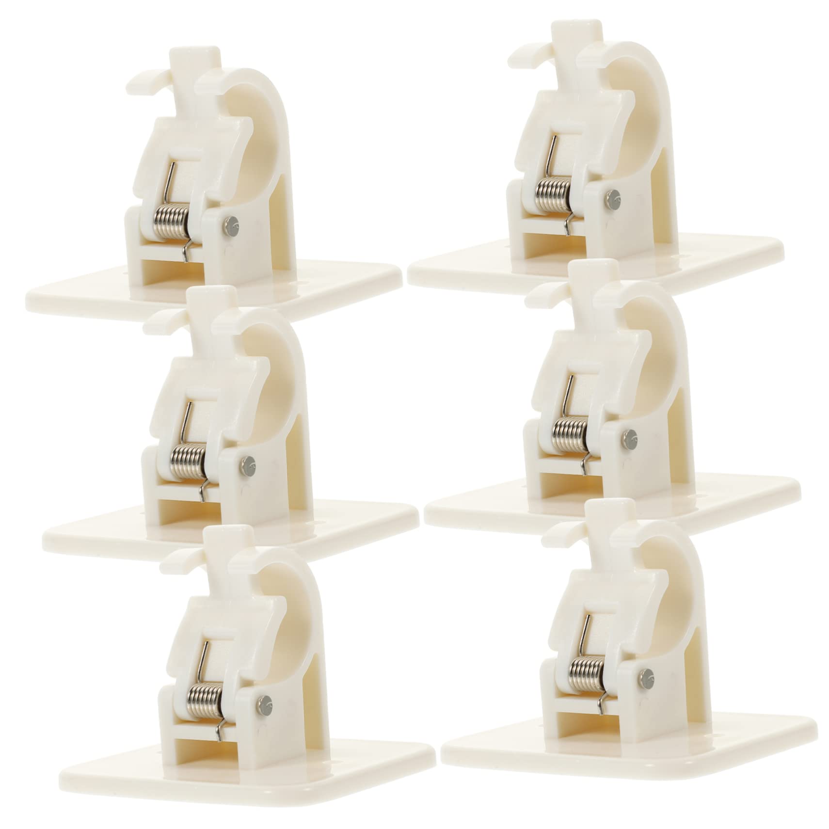 LIFKOME 6pcs Adhesive Curtain Rod Holders Nail Rod Fixing Brackets for Shower Bathroom and Closet Shelves Strong Adhesion Lightweight Design