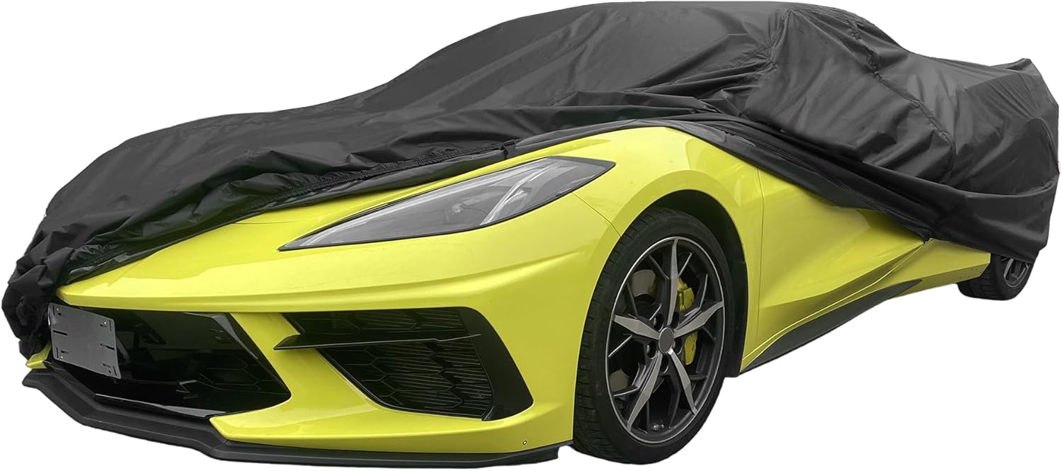 Car Cover Waterproof Custom Fit for Chevrolet Corvette C3 1968-1982 All Weather for Automobiles Outdoor Snow Sun Dust UV Protection Full Exterior Cover with Door Zipper