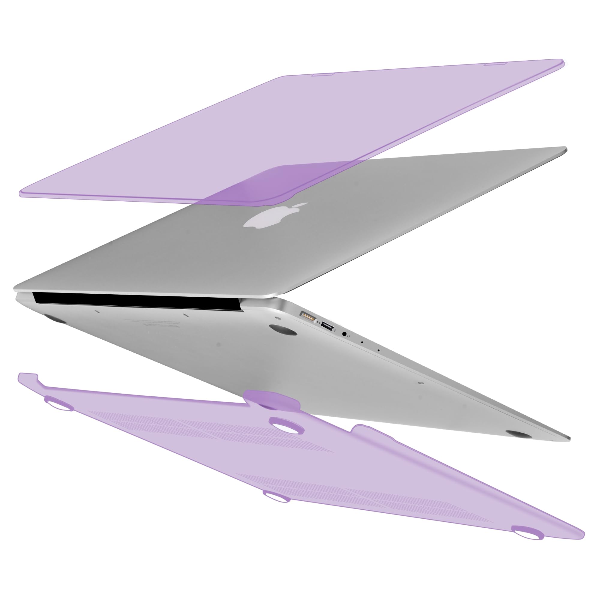 TECOOL Cover MacBook Air 13 Pollici 2017-2010 (A1466 A1369), Case Trasparente Custodia Rigida Plastica Ultrasottile e Copritastiera Layout Italiano in Silicone, Viola cristallo