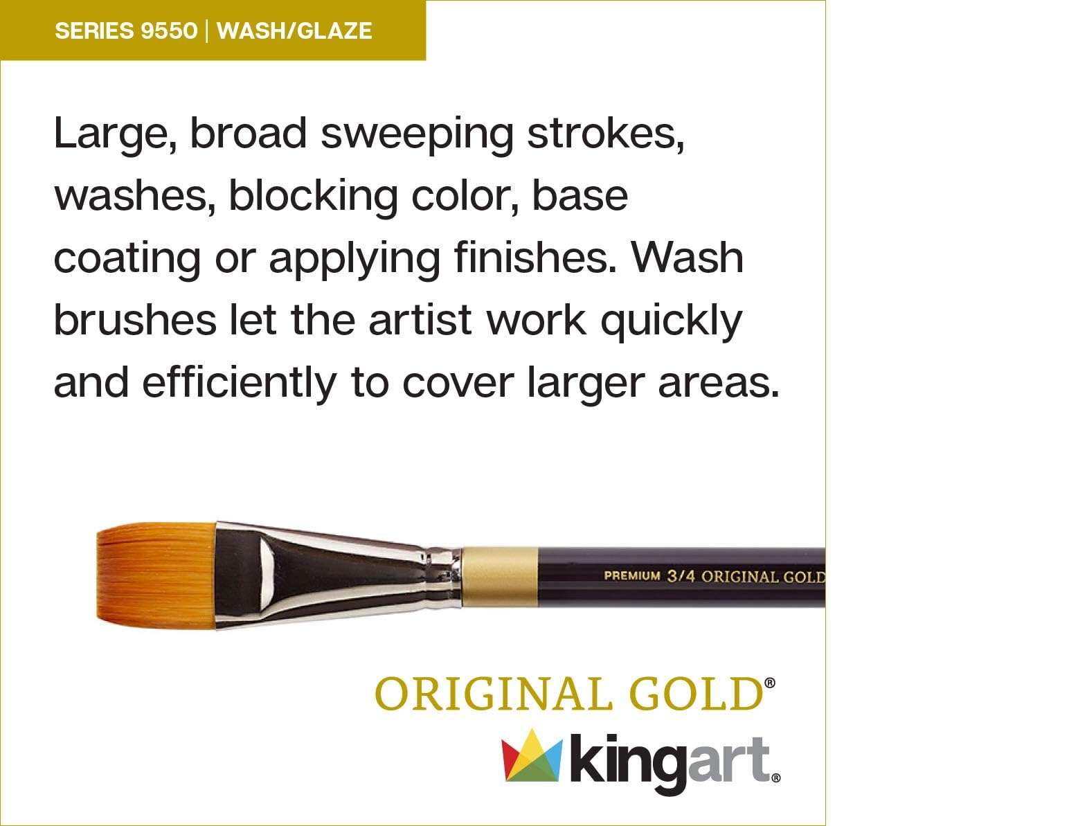 KINGART Original Gold Wood Handle Brush Set 12/Pkg-