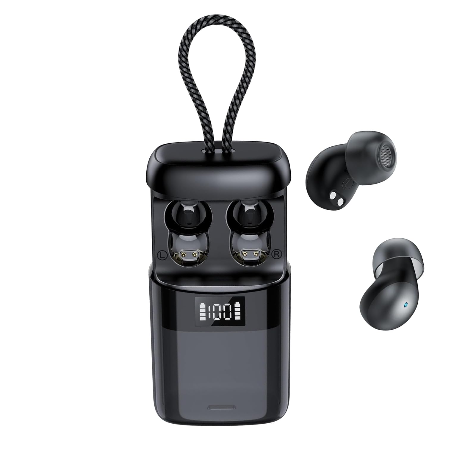 Mini Auriculares para Dormir Bluetooth 6.0 y aplicación, Ruido Blanco Integrado para Dormir, Negro