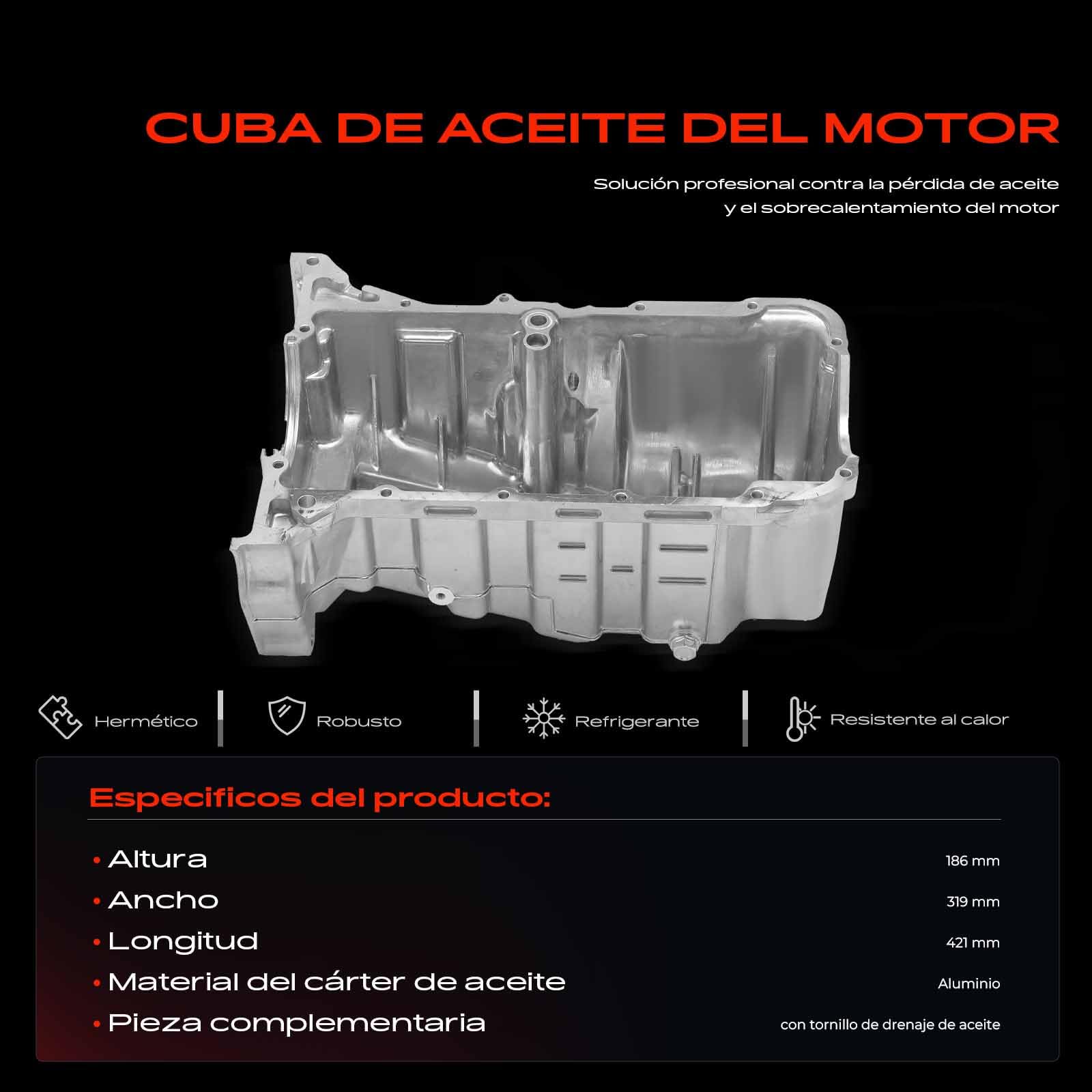 Frankberg Cárter de aceite con tapón de drenaje de aceite 11200PWA020 | Compatible con: J.a.z.z II GD GE2 GE3,Civic VIII Hatchback FK FN