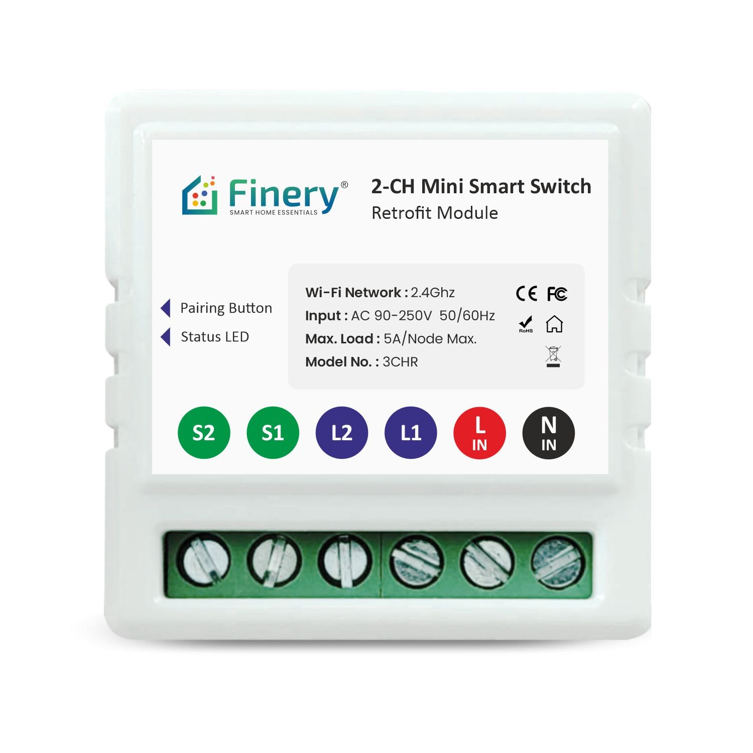 Finery® 2-Node Wi-Fi Smart Switch 5A/Node supports manual button works with Alexa & G Home (2-Node)-image-15