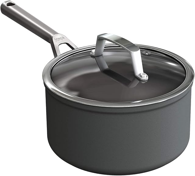 Ninja Foodi ZEROSTICK Saucepan 18 cm Hard Anodised Aluminium Non-Stick Induction Compatible Dishwasher Safe