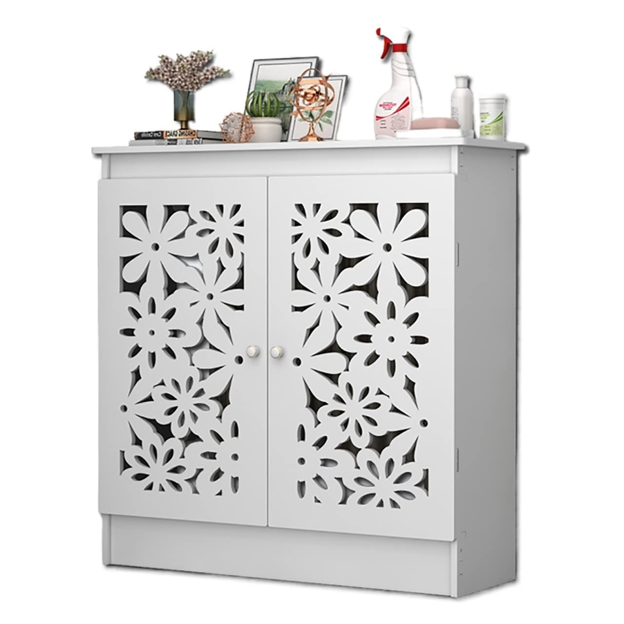 Cubierta de radiador tallada elegante mueble blanco de diseño interior premium
