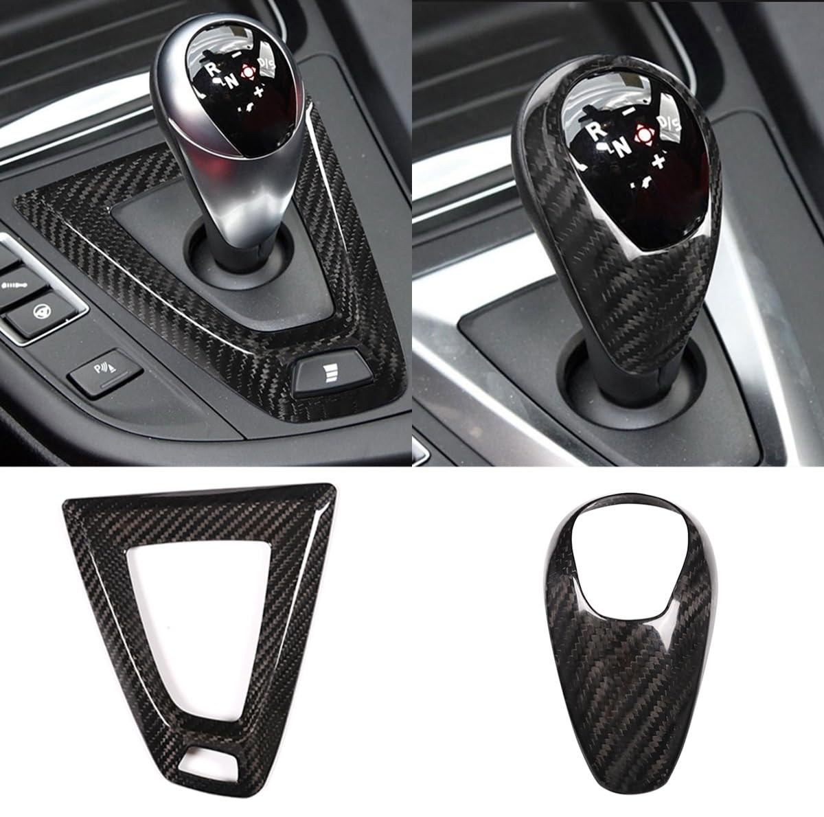 Consolle cover per interni Per BMW F80 F82 F87 M3 M4 M2 M5 F83 F85 X5M F86 X6M F13 Auto In Fibra di Carbonio Pomello Del Cambio Della Protezione Della Copertura adesivo Pannello di Rivestimento Adesiv