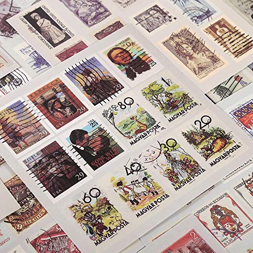 Set Of 13 Sheets Vintage Stamps Stickers Deco Stickers Paper Sticker Scrapbooking #TOP2