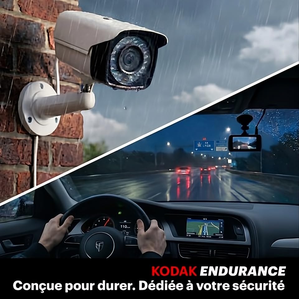 Kodak Carte MicroSD 128Go Haute Endurance + Adaptateur SD | UHS-I U3 A2 V30 | UHS-I U3, A2, V30