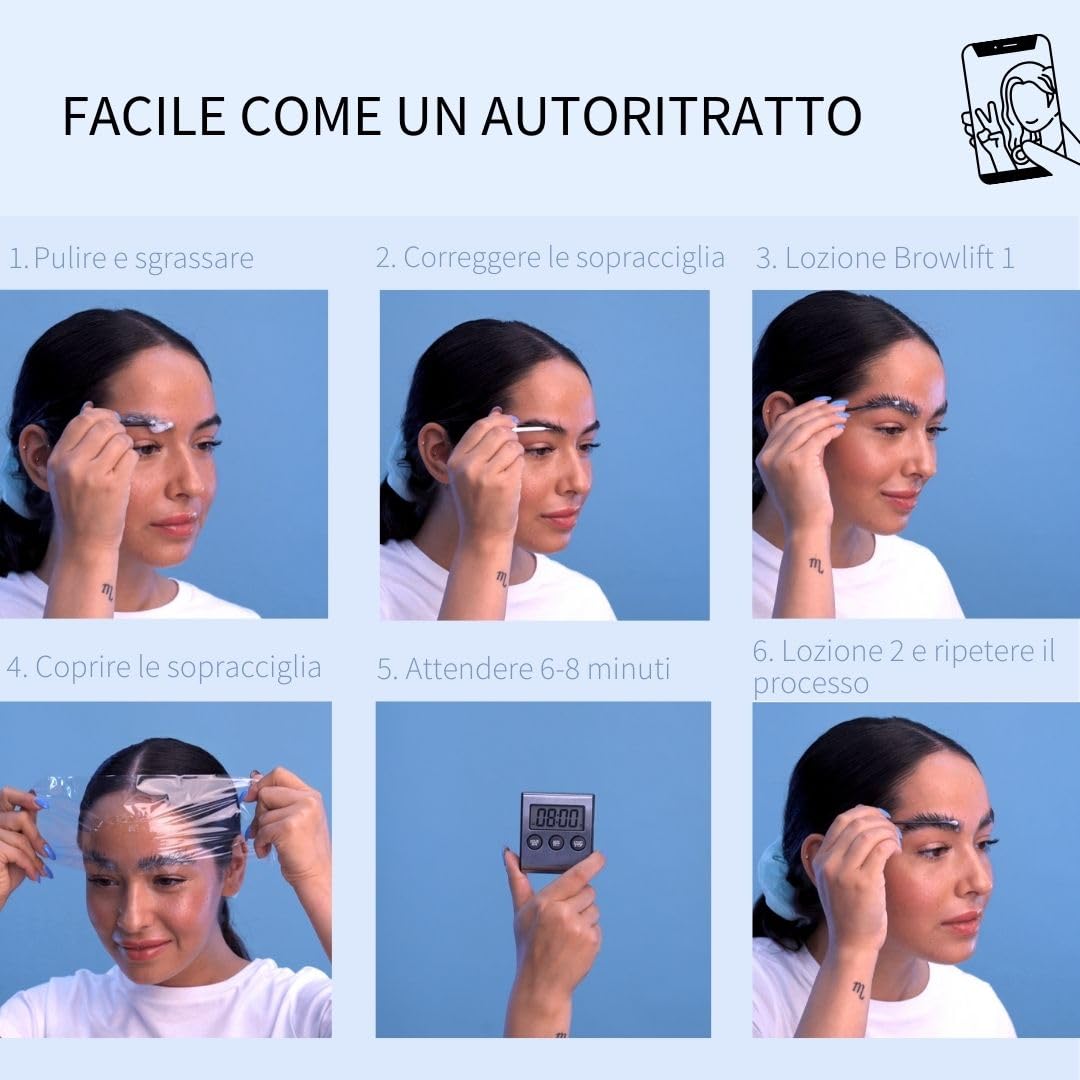 Fleeky Kit lifting Lash & Brow vegano e non testato sugli animali - Sopracciglia e ciglia naturali ed espressive