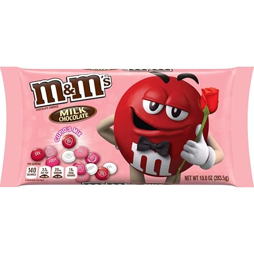 M&Ms - Caramelos sólidos de chocolate con leche para el día de San Valentín, Cupid's Mix, 10 onzas, paquete de 3, dulces de San Valentín para el