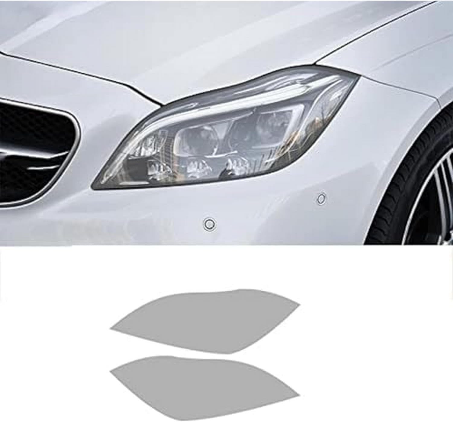 SamLng Car Front Light Film for Benz CLS-Class X218 2012-2017 Car Headlight Protective Film Front Light Transparent Blackened TPU Sticker Car Headlight Protective Film