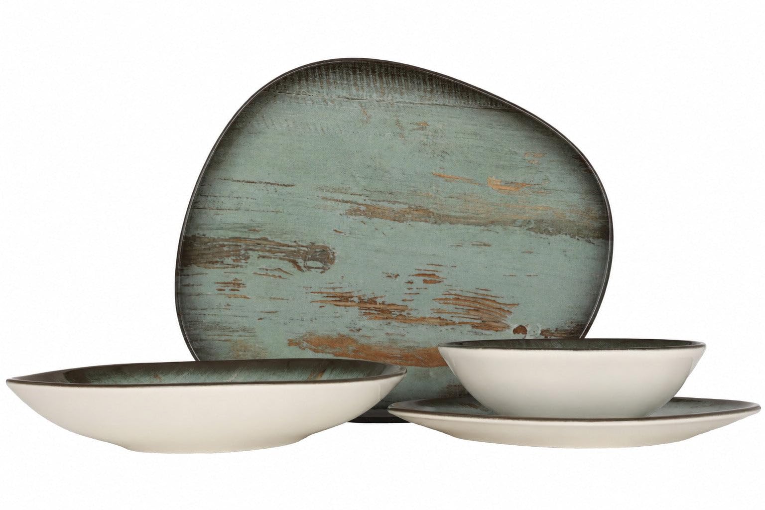 Bonna Juegos de vajilla - Madera - 24 piezas - 6 Personas - Porcelana