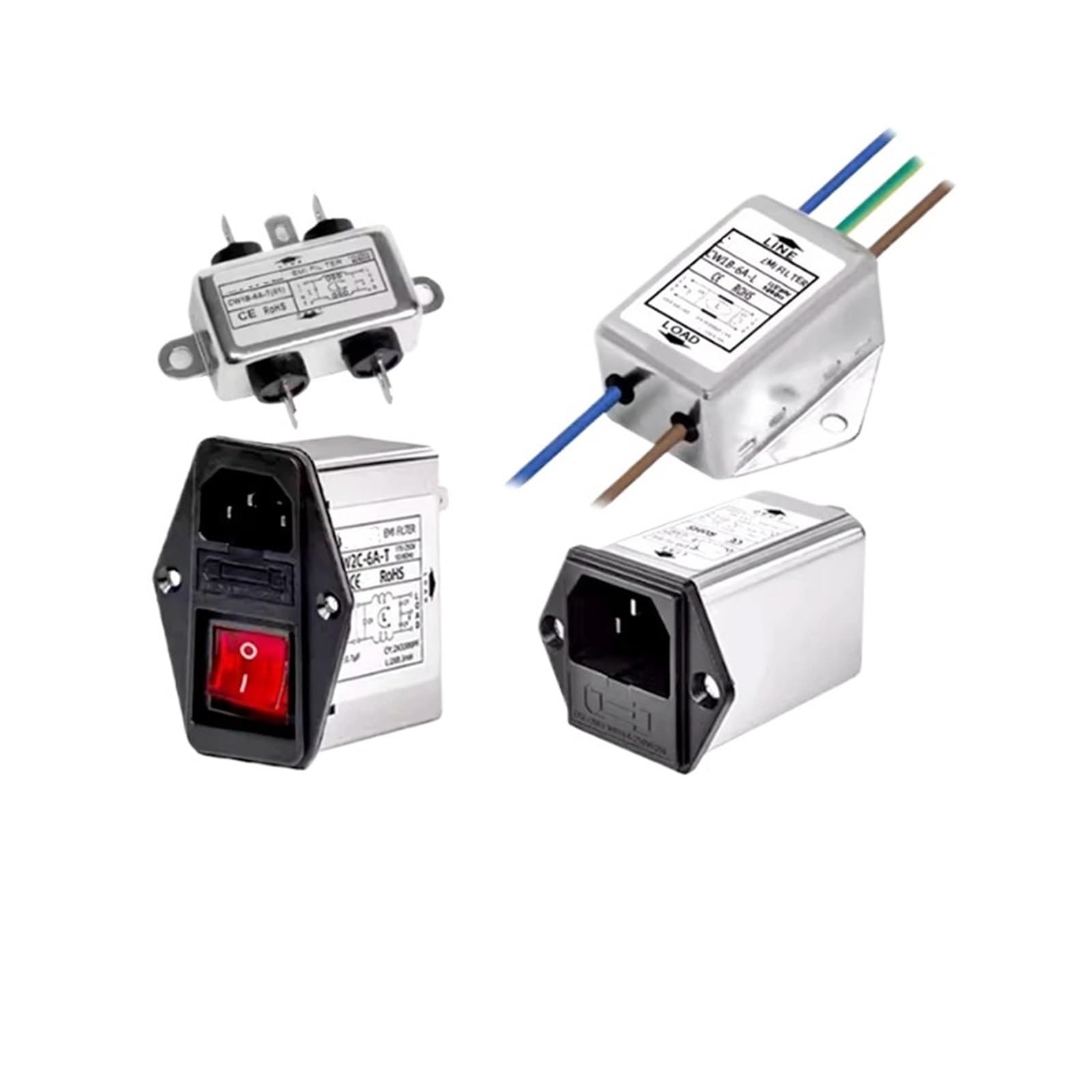 MBPAIHOP 1pcs Single-phase power filter 220V For anti-interference filter socket audio powe CW1D power CW2C-10A(CW2A-10A-T)