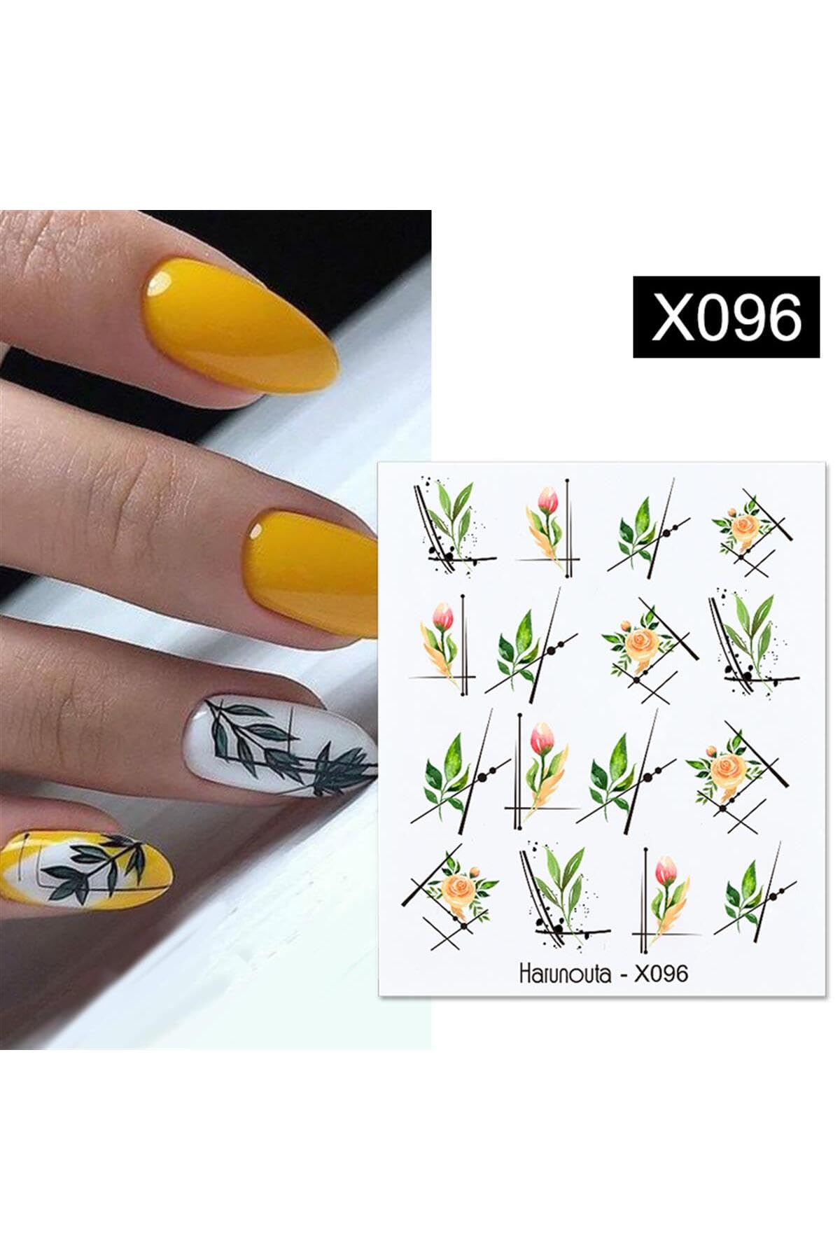 Tırnakmania Su Transferli Nail Art Sticker X096 (52340-16) 3937