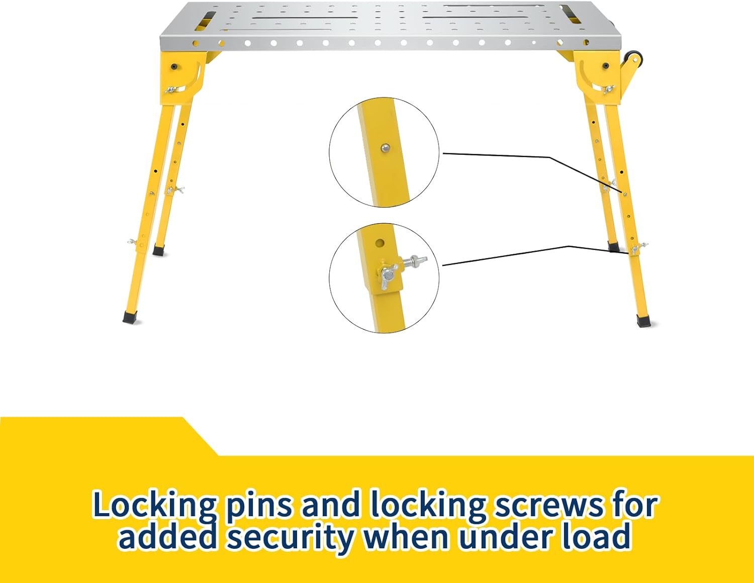 Folding Welding Table 350/400/500/1000lbs Steel Portable Workbench Table Garage - Picture 4 of 25