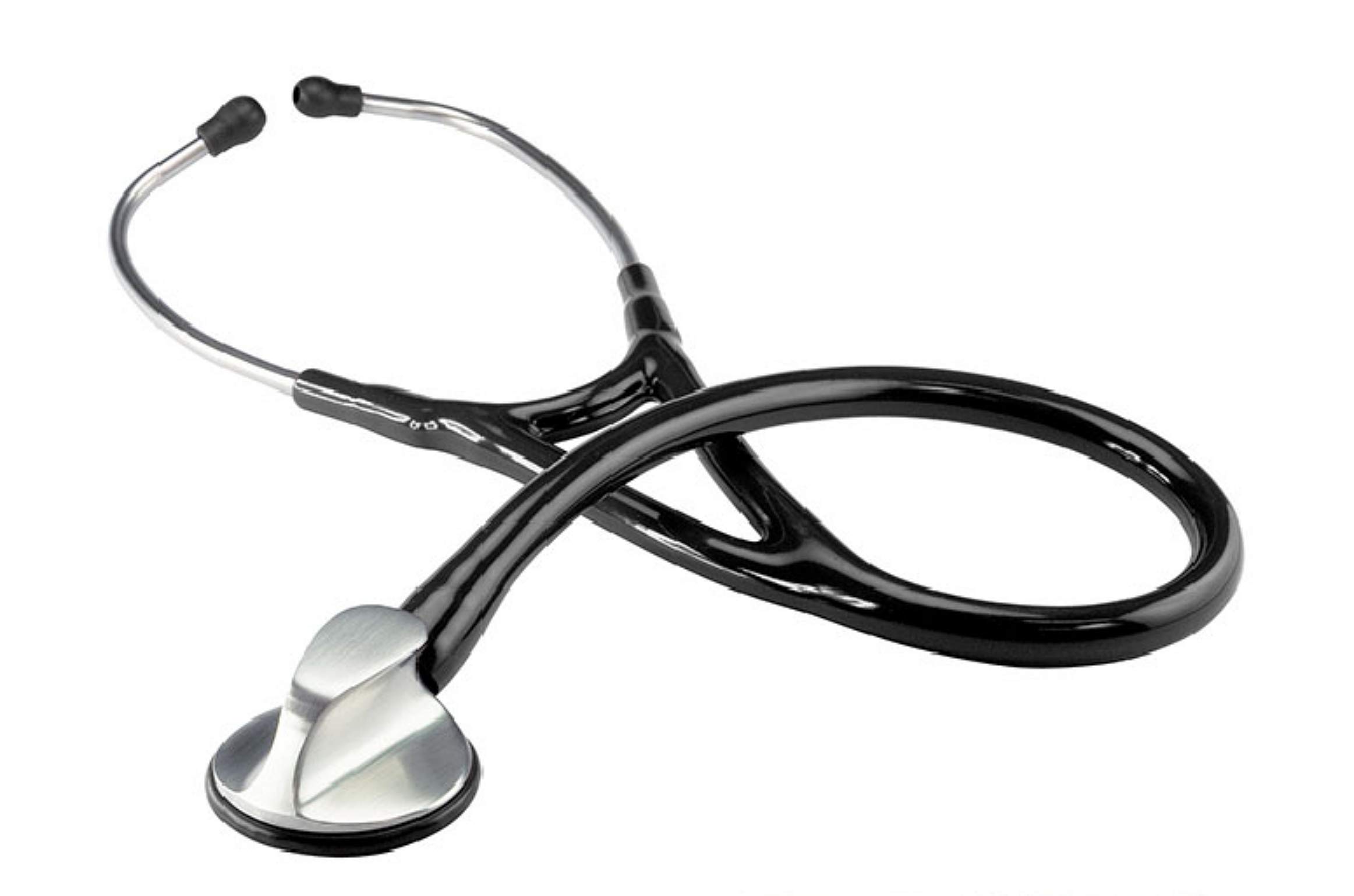 Top-Kardiologie Flachkopf-Stethoskop schwarz