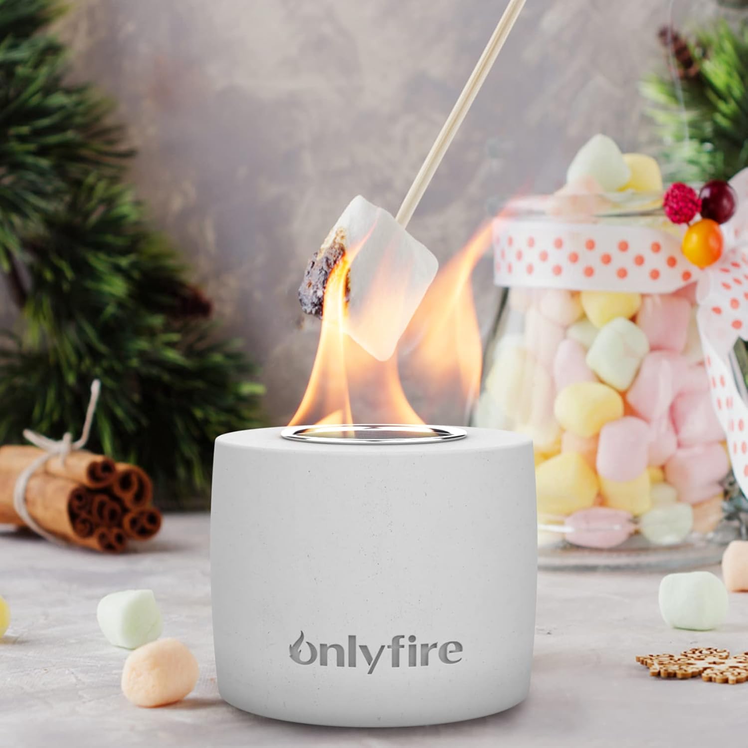 Onlyfire Smokeless Tabletop Fire Pit Fireplace, 5 Inch Portable Clean Burning Alcohol Firepit