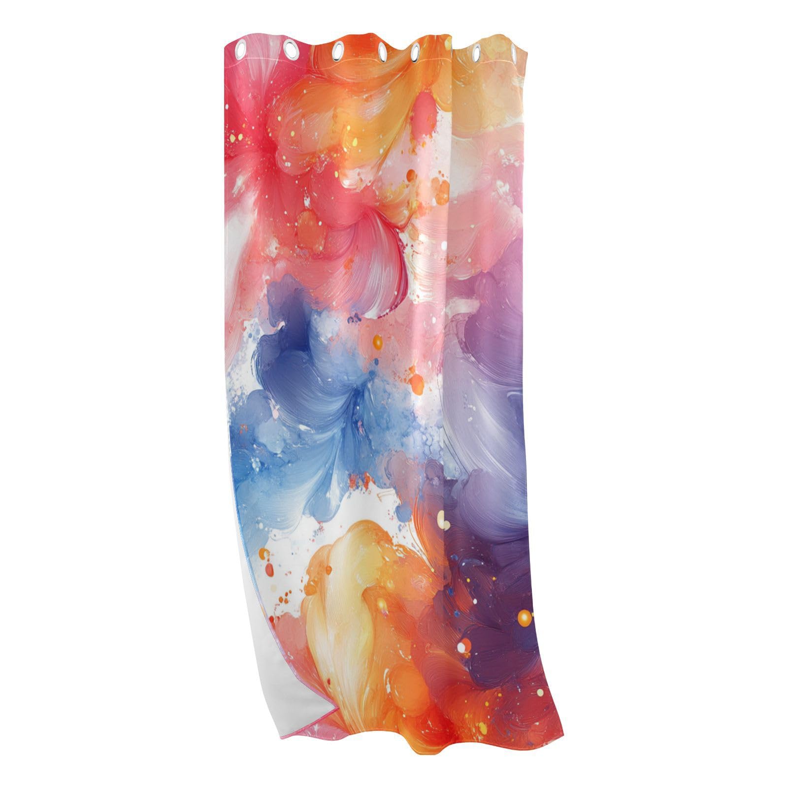 Rideau occultant motif fleurs abstraites aquarelle chambre 213 cm