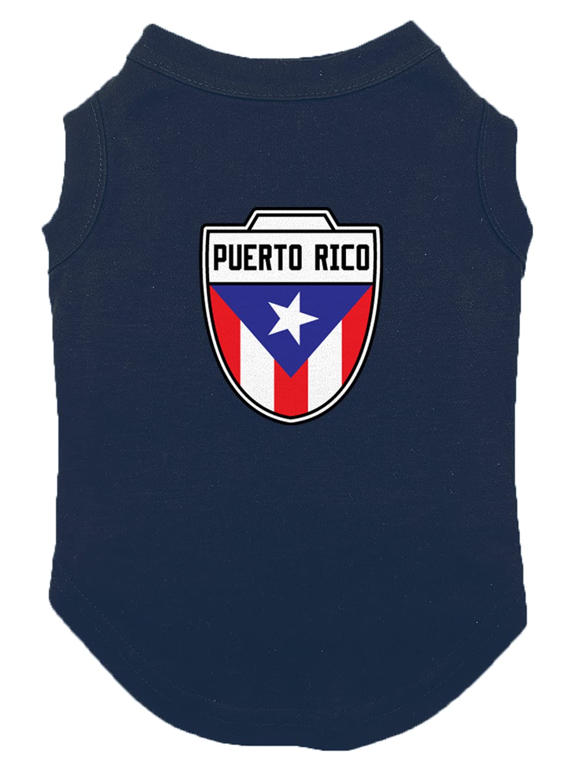 Puerto Rico - Country Soccer Crest Dog Shirt (Navy, Medium)