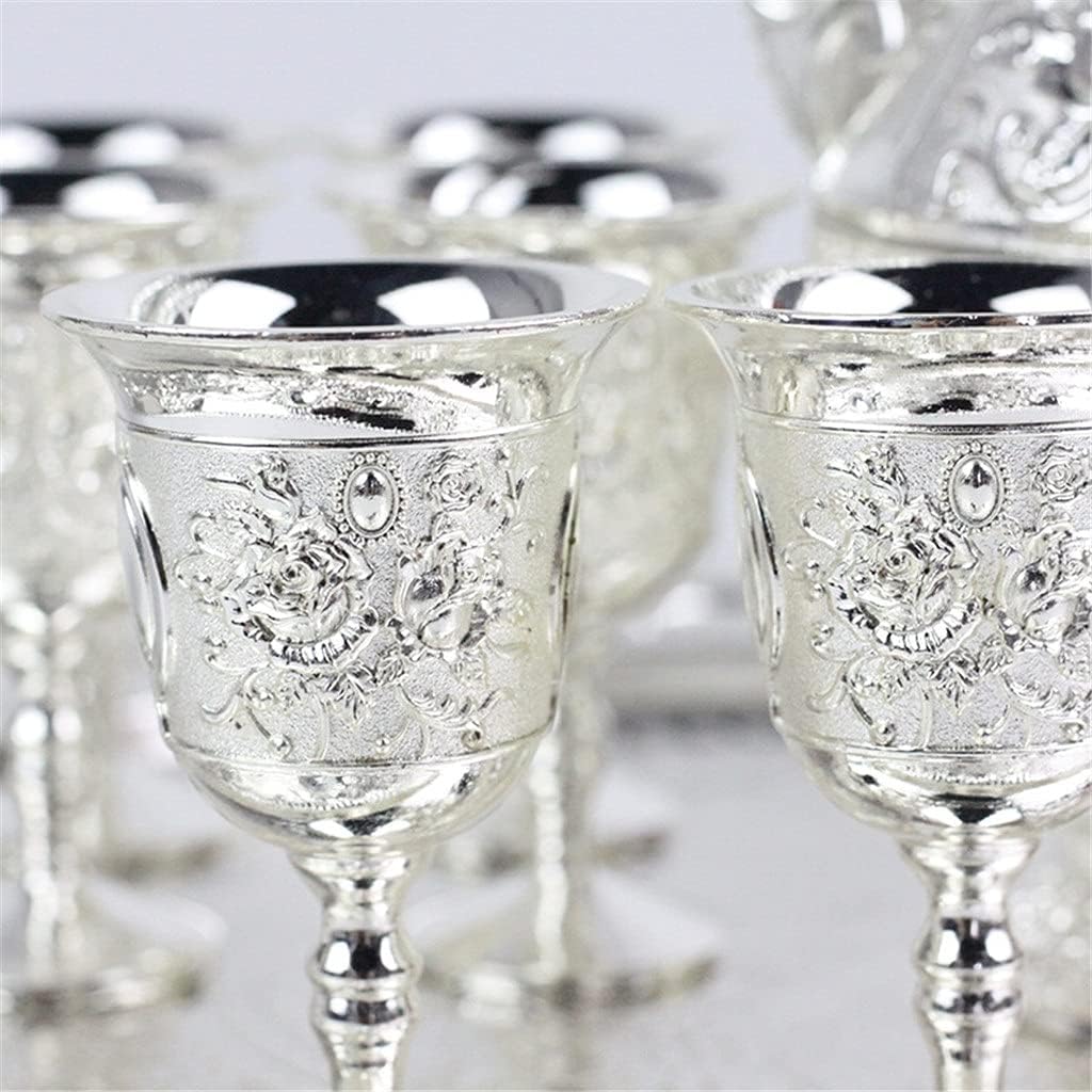 Liquor-Splitting Household Set-up Wine Set Zinc Alloy Household European-Style Metal Liquor Cup Decoration (Color : B) (B)