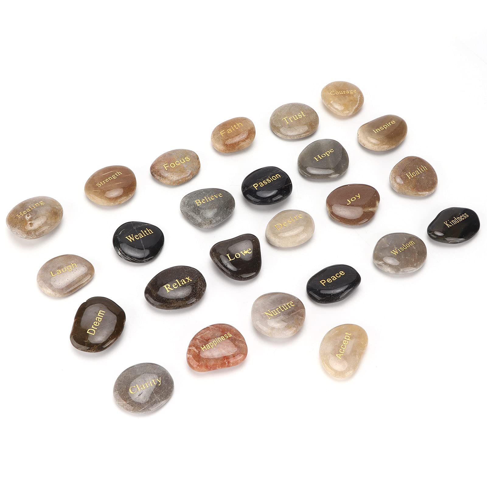 Ciottoli Pietre naturali lucide per scritte Piccole rocce decorative ornamentali di fiume per la meditazione divinatoria