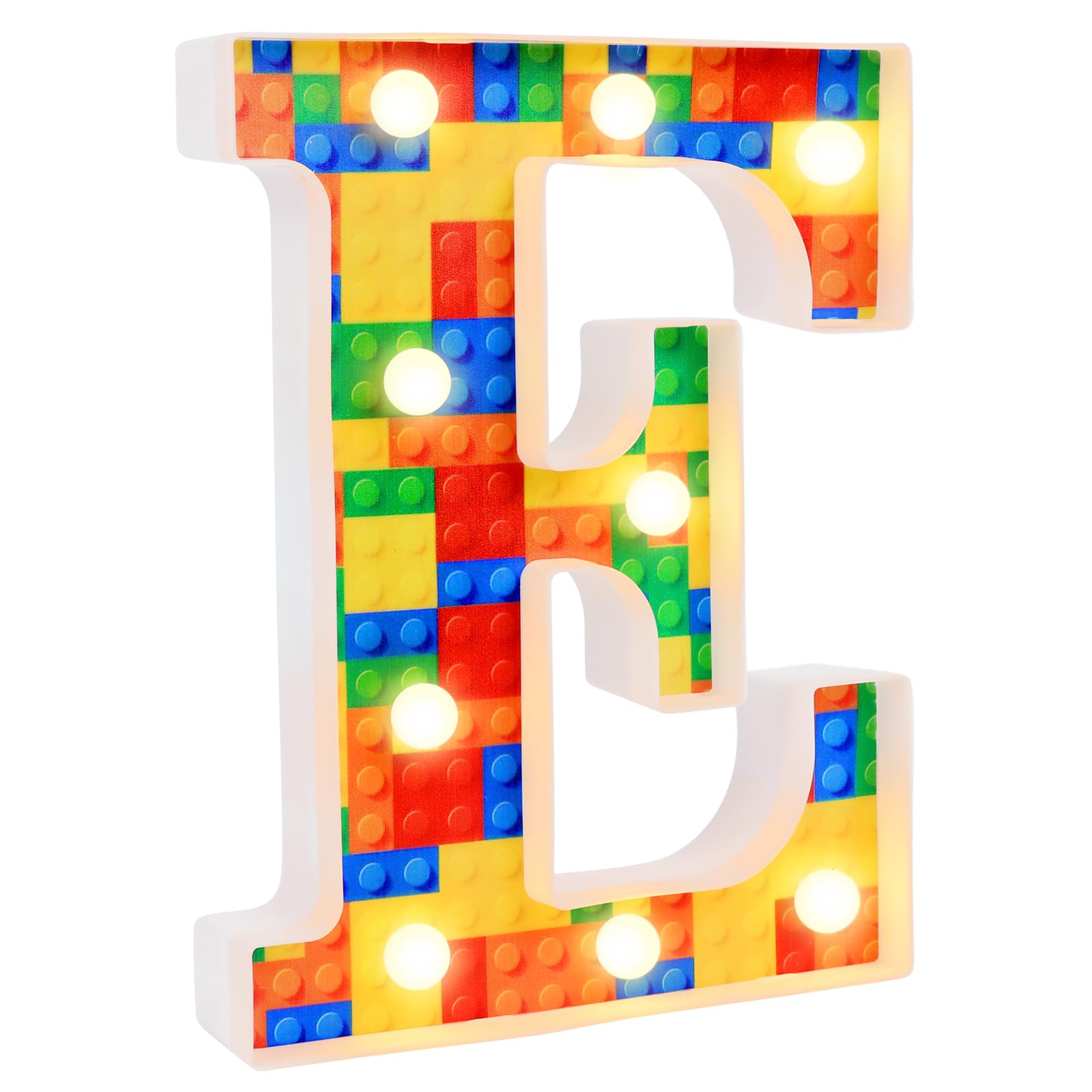 Light Up Letters E, 8.6in LED Letter Lights, Marquee Letters Sign, Light up Letter for Teenage Girls Bedroom Party Birthday Decorations, Battery Powered, Wall, Table, Mother's Day Decor (letter-E)