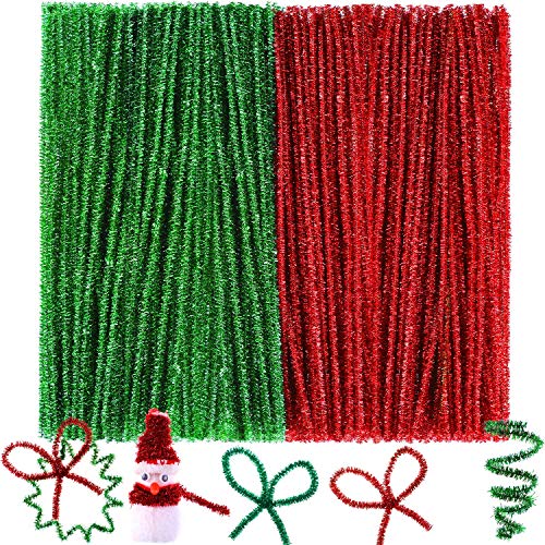 Glitter Pipe Cleaners, Red and Green