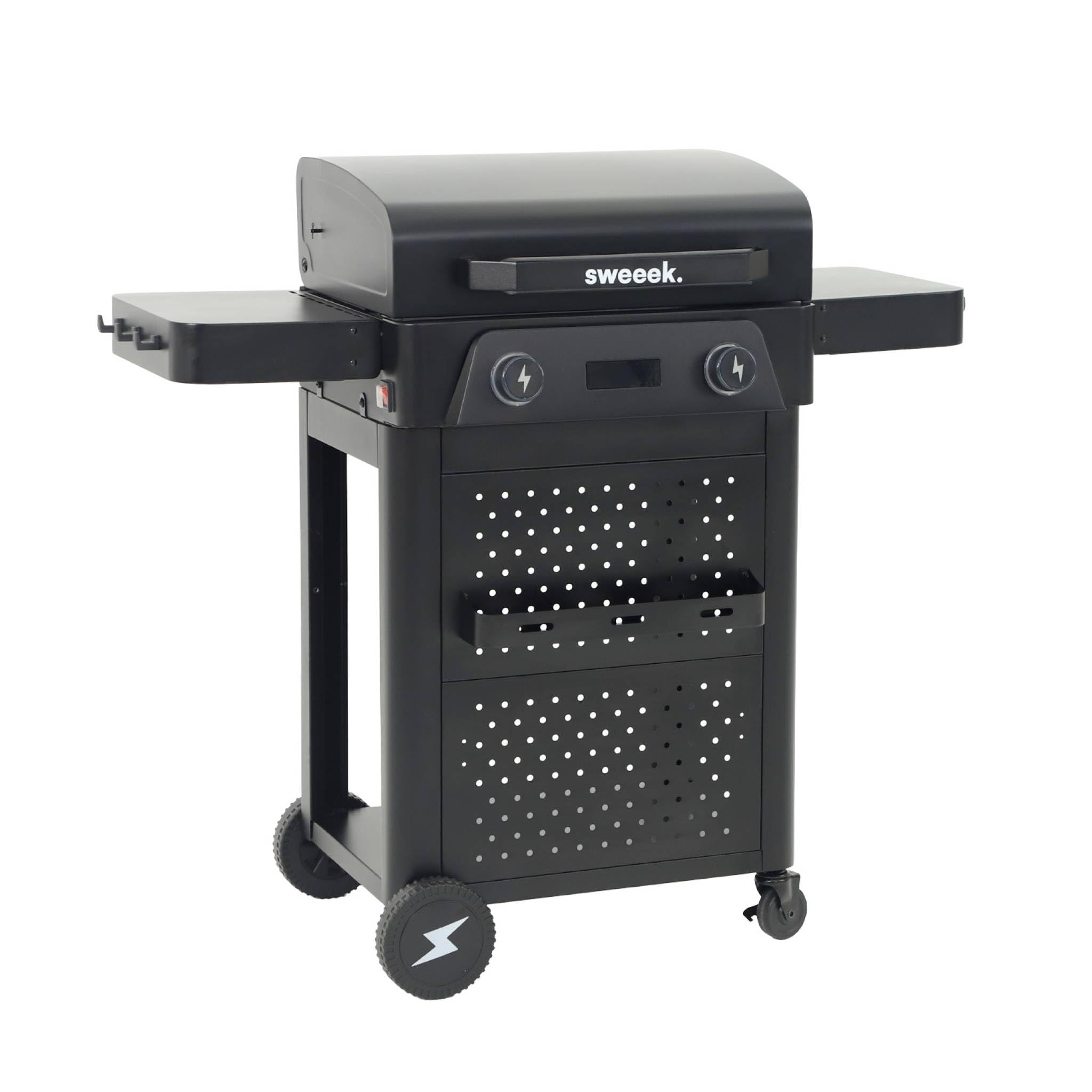sweeek-Barbacoa eléctrica 2300 W de 2 quemadores Negro - 115.3x54x102.1 cm | Voltis