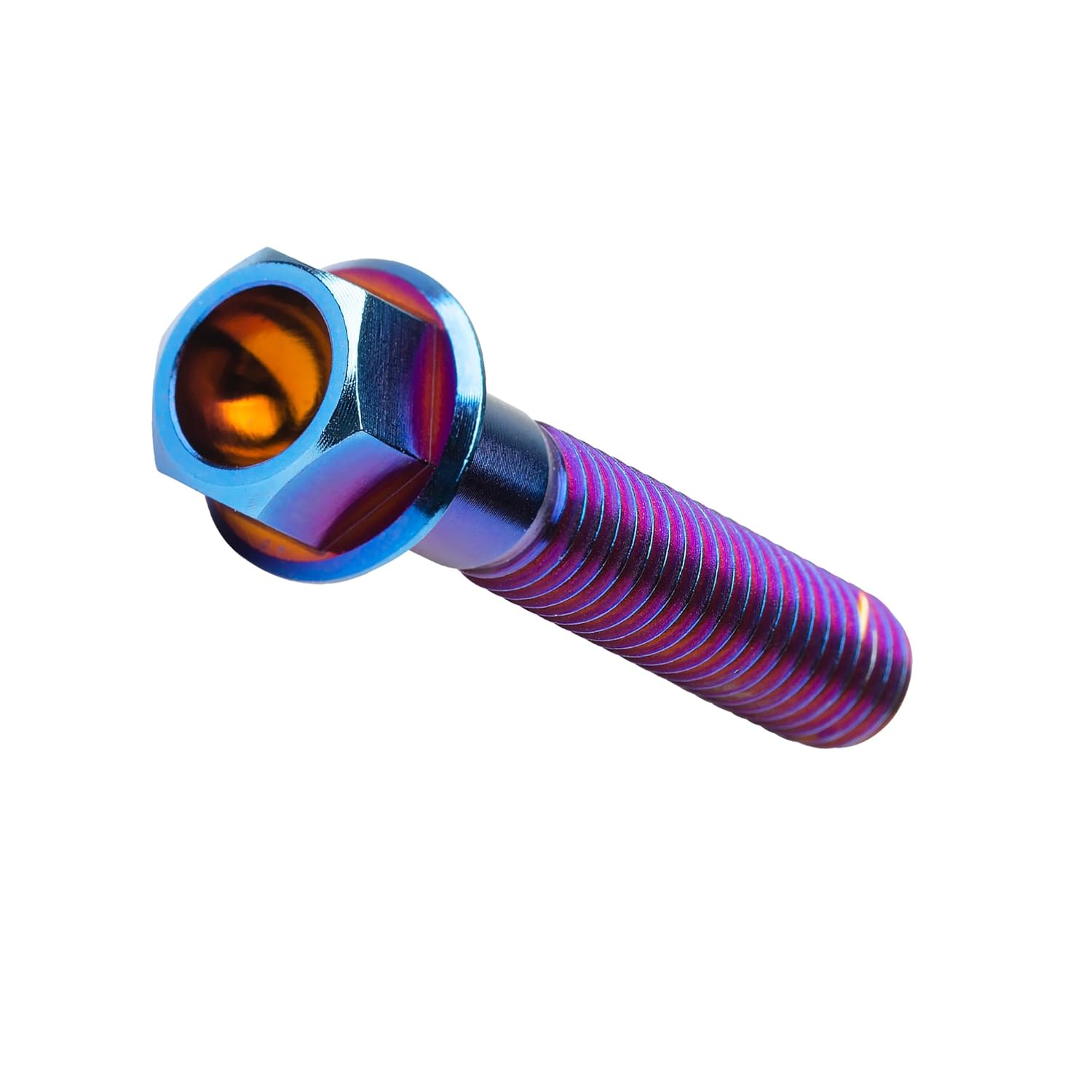 Titanium Bolt M8x15 20 25 30 35 40 45 50 55 60 65mm Small Flange Hex Head Screws for Motorcycles Parts Pitch 1.25mm Pack of 6 (M8x35mm, Burned Blue)
