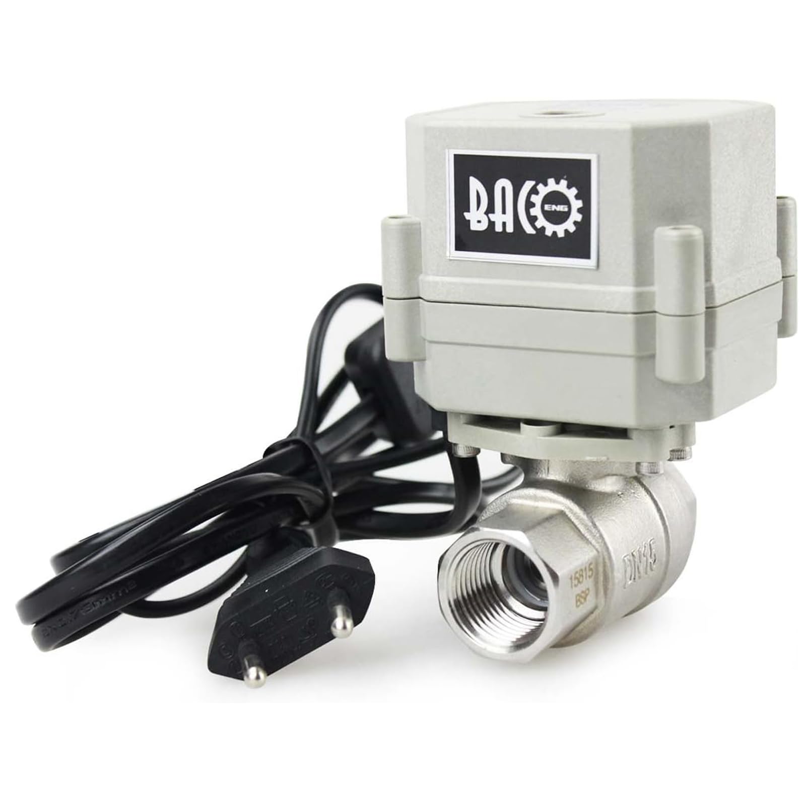 BACOENG AC110/230V 2 Wege 1/2" Edelstahl Motorkugelhahn Elektrische Zonenventil mit Stecker NC