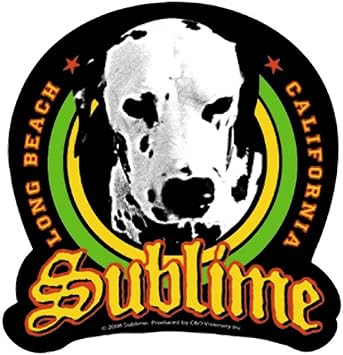 Sublime - Lou Dog on Black with Long Beach California - Sticker / Decal