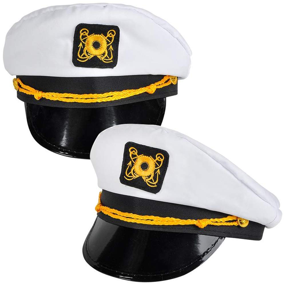 Buy Captain’s Hat for Men, Women, and Kids Pack of 2 Classic White