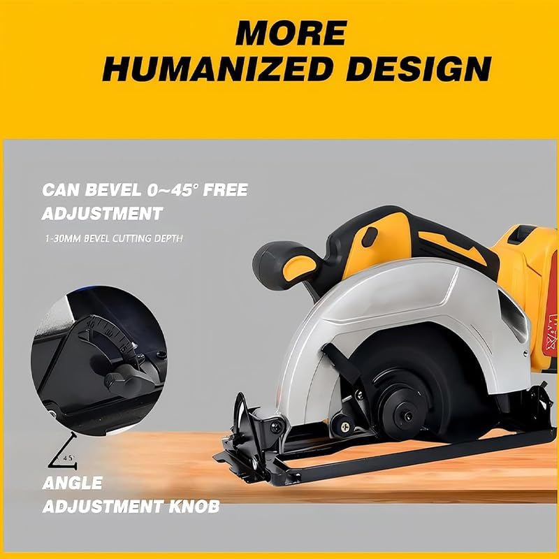 Vista 4 de Sierra circular inalámbrica para batería DEWALT 20V MAX, sierras circulares eléctricas sin escobillas de 7-1/4 pulgadas, capacidad biselada de 0 a
