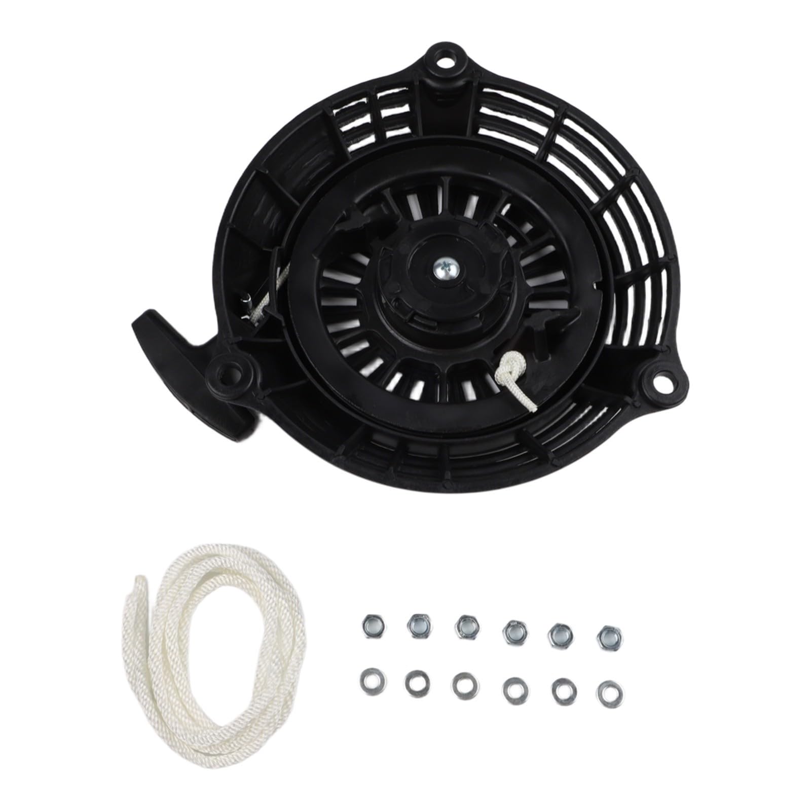 Avviamento a corda nera per tosaerba per honda per gcv160 GCV190 GSV190, pezzo di ricambio, alloggiamento robusto, facile da montare, con corda di trazione e viti, set di riparazione