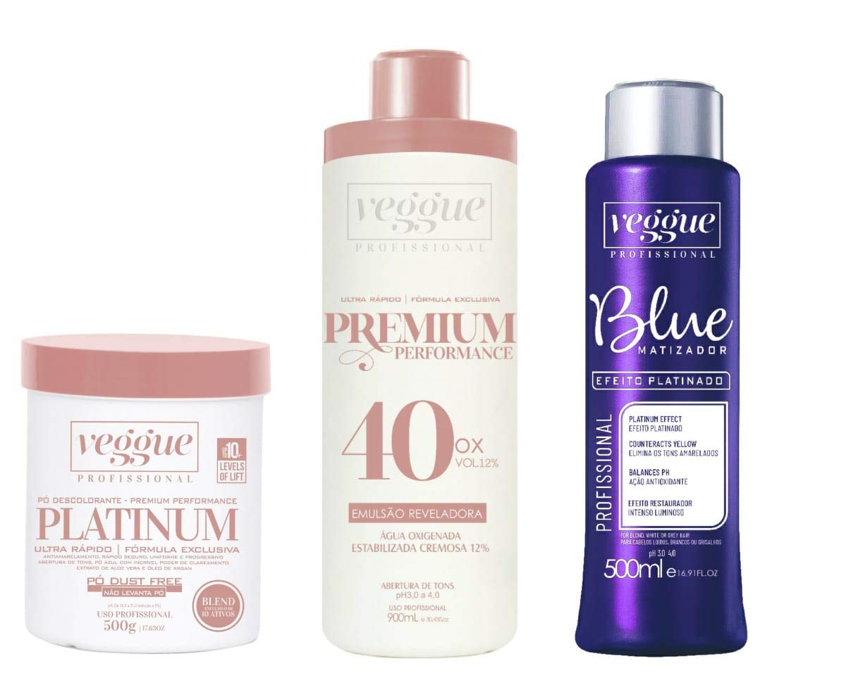 Kit Pó descolorante Azul Premium, Água Oxigenada 40 Volumes e Matizador Blue Platinado, Veggue Profissional em promoção! Veja a oferta e mais achadinhos de Descolorantes e Matizadores 2 Hoje é o melhor dia para comprar Kit Pó descolorante Azul Premium, Água Oxigenada 40 Volumes e Matizador Blue Platinado, Veggue Profissional com aquele preço maroto! Promoção! Aproveite a oferta! 2