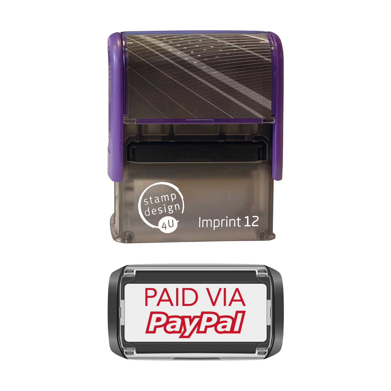 Stamp Design 4U Red Imprint 12 48 X 18Mm Self-Inking Rubber Stamp - Paid Via Paypal In Ink